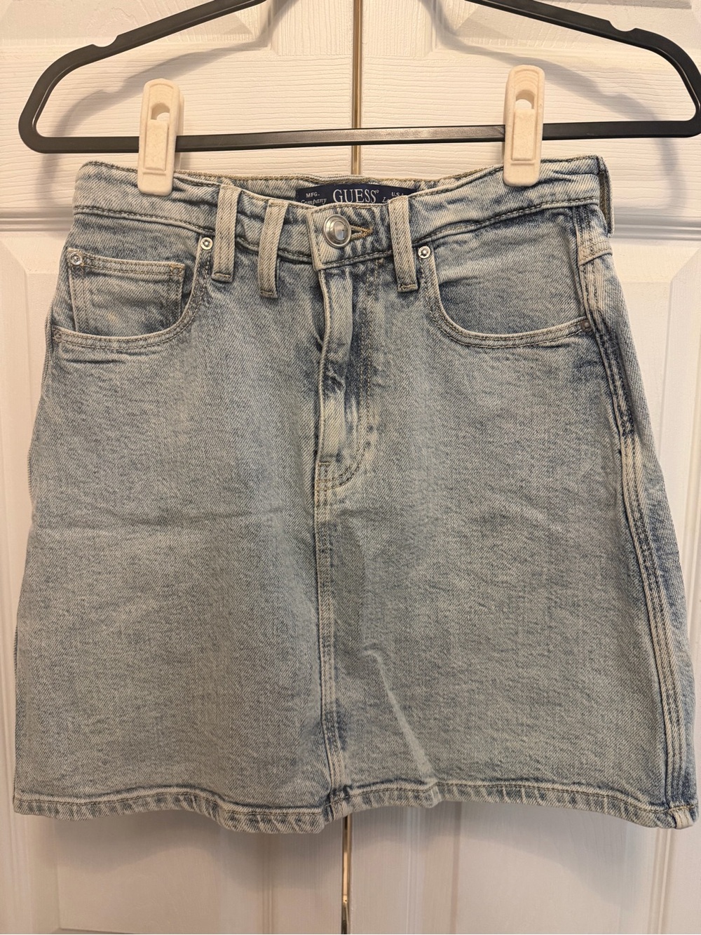 Guess Light Blue Acid Wash Denim Skirt